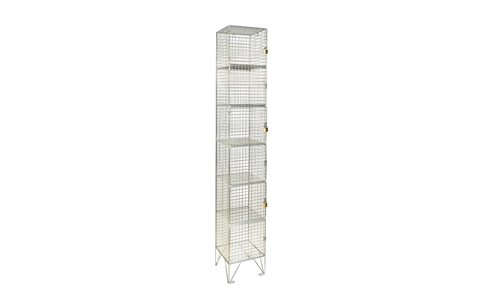 Six Door Mesh Locker  - H1980mm x W305mm x D305mm - Hasp & Staple Lock  - Nest of 1