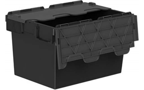 Economy Attached Lid Container - 64 Litre - Black - Overall Size  H365mm x W400mm x D600mm