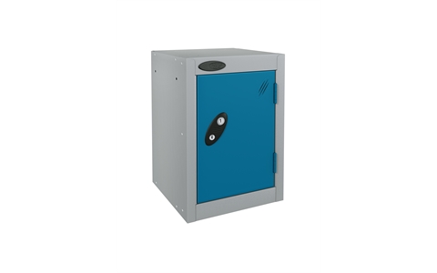 1 Door - Quarto locker - Silver Grey Body / Blue Doors - H480 x W305 x D305 mm - CAM Lock