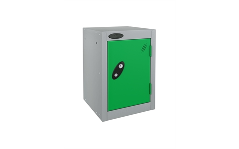 1 Door - Quarto locker - Silver Grey Body / Green Doors - H480 x W305 x D305 mm - CAM Lock