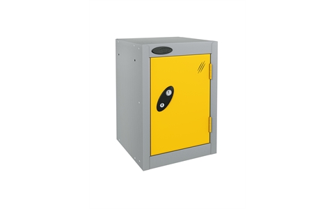 1 Door - Quarto locker - Silver Grey Body / Yellow Doors - H480 x W305 x D305 mm - CAM Lock