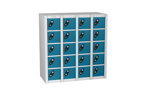 20 Door - Multibox locker - Silver Grey Body / Blue Doors - H940 x W900 x D380 mm - CAM Lock