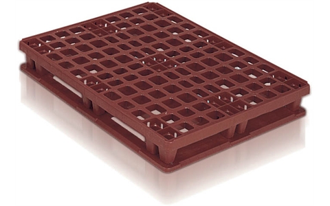 Nestable Pallet with Perimeter Runners - Open Deck & Load Retaining Lip -  H147mm x W1000mm x D1200mm - Brown-Red