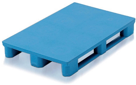 Maestro Pallet with 3 Runners & Smooth Solid Deck - Blue - Overall Size  H158mm x W800mm x D1200mm