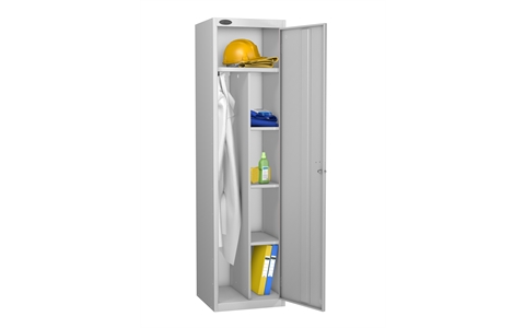 1 Door - Uniform steel locker - FLAT TOP - Silver Grey Body / Silver Grey Door - H1780 x W460 x D460 mm - CAM Lock