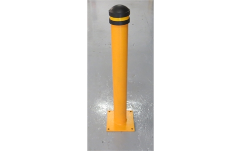 A078 Yellow Steel Bollard Rubber Cap 114x1000mm