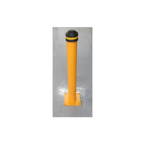 A078 Yellow Steel Bollard Rubber Cap 114x1000mm