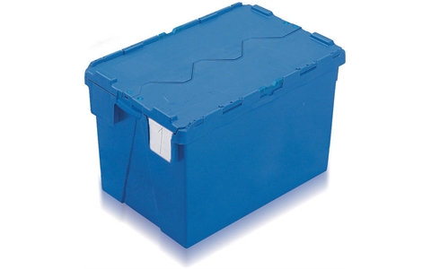 Kaiman Food Grade Attached Lid Container - 70 Litre - Blue - Overall Size  H400mm x W400mm x D600mm