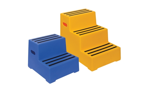 3 Step - Blue - Non Slip Safety Step - Overall Size  H620mm x W500mm x D795mm