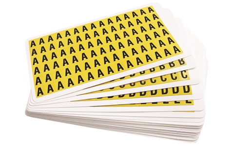 Self-Adhesive Vinyl Labels - Set of 26 Letters (A-Z) - 36 Characters Per Pack - H19mm x W14mm