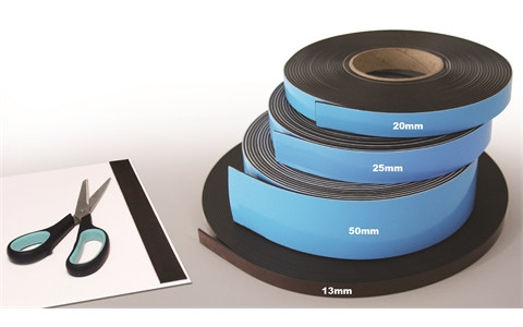 Magnetic Self Adhesive Strip - 20mm wide - 10m Roll