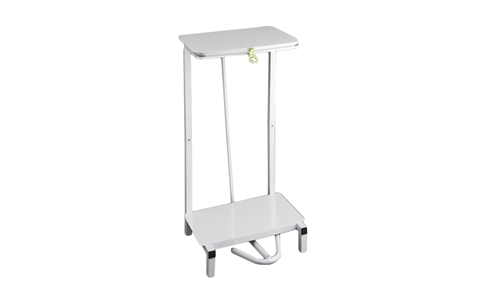 Self Assembly Steel Sack Holder - 80L - H810 x W430 x D440mm - White