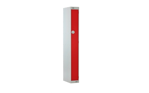 1 Door Slimline Locker 1800h x 225w x 450d mm - CAM Lock - Door Colour - Red