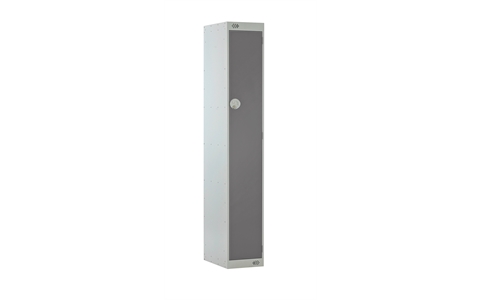 1 Door Standard Locker - with Sloping Top - 1925h x 300w x 300d mm - CAM Lock - Door Colour Dark Grey