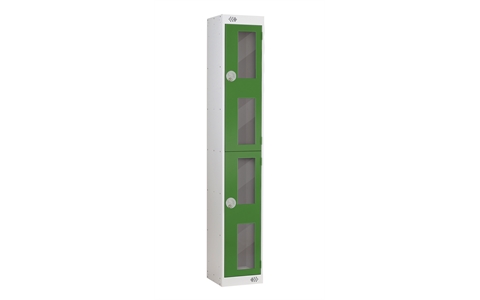 2 Door Insight Locker 1800h x 300w x 300d mm - CAM Lock - Door Colour Green