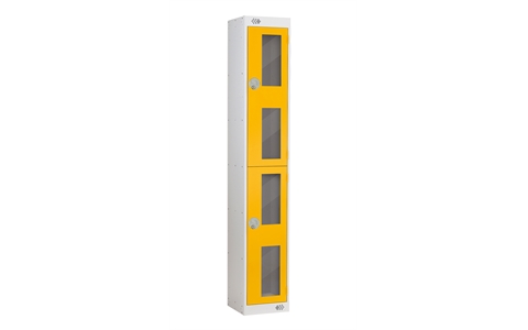 2 Door Insight Locker 1800h x 300w x 300d mm - CAM Lock - Door Colour Yellow