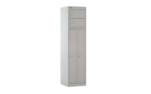 2 Person Locker 1800h x 450w x 450d mm - Light Grey Doors - CAM Lock