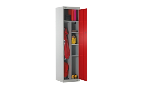 Uniform Locker - 1800h x 450w x 450d mm - CAM Lock - Door Colour Red