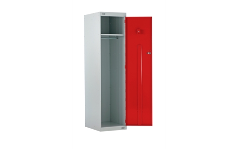 Police Locker with CS Canister Holder - 1800h x 450w x 600d mm - CAM Lock - Door Colour - Red