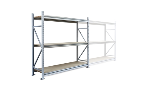 Apex Longspan 200 Series Starter Bay - H1800mm x W1200mm x D450mm - 200kg Shelf Load UDL - with 3 Shelves