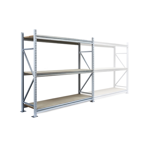 Apex Longspan 200 Series Starter Bay - H1800mm x W1200mm x D450mm - 200kg Shelf Load UDL - with 3 Shelves