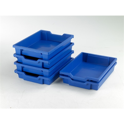 6 Royal Blue Shallow trays - H75mm x W312mm x D427mm