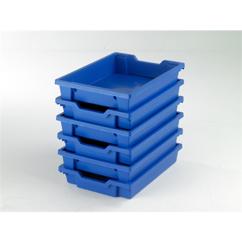 6 Royal Blue Shallow trays - H75mm x W312mm x D427mm