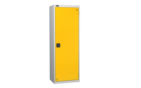 1 Door - Hi Capacity steel locker - FLAT TOP - Silver Grey Body / Yellow Door - H1780 x W610 x D460 mm - 2 Point Locking Key