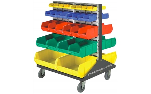 Link51 Louvre Panel trolley 877 x 1080mm, 2 sided, Containers are not included