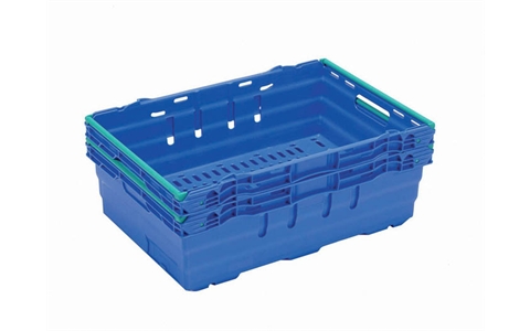 Ventilated Maxinest Stack & Nest Containers with Swing Bar - 35 litre - Blue - H199mm x W400mm x D600mm