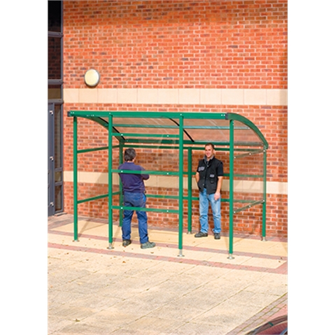 Traditional Smoking Shelter Perforated Steel Back - Blue - Capacity for 7 People - W2450mm x D1900mm