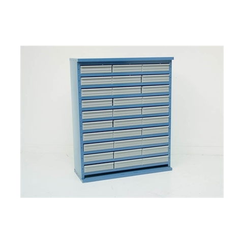 30 Drawer Cabinet Without Doors - Blue Body - H1070mm x W895mm x D460mm