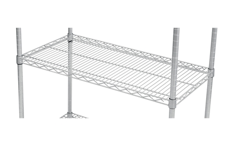 Anti-Bacterial Wire Shelving Extra Shelf Level - Overall Size  W760mm x D355mm