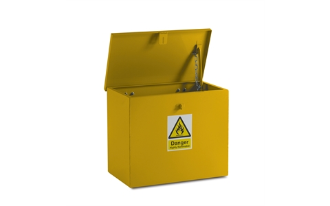 Yellow - Small Hazardous Flat Top Bin -   H500mm x W600mm x D350mm