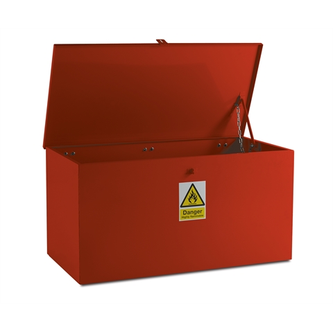 Red - Large Hazardous  Flat Top Bin -   H600mm x W1200mm x D600mm