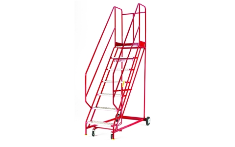 5 Tread - Heavy Duty - Mobile Warehouse Safety Steps - Anti-Slip Tread - Overall Size  H2210mm x W850mm x D1220mm