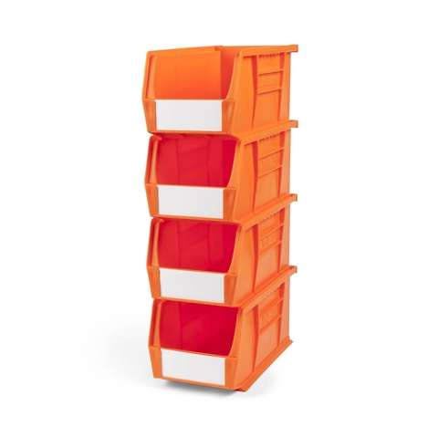 Size 5 Neon Linbins - H130mm x W140mm x D280mm - Pack of 10 - Orange Storage Bins