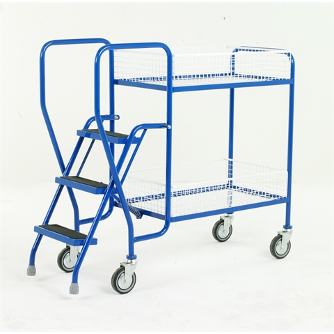 2 Tier Trolley - Two Baskets - Overall Size  H1150mm x W495mm x L1325mm