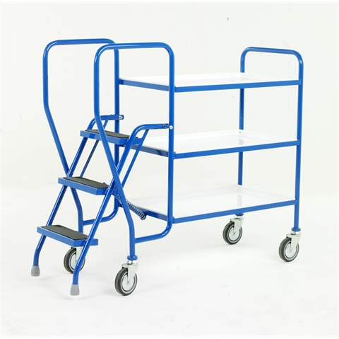 3 Tier Trolley - Reversible Teel Shelves/Trays - Overall Size  H1150mm x W495mm x L1325mm