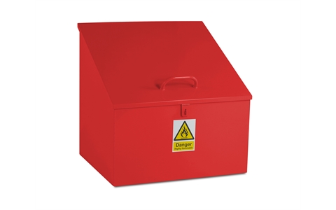 Sloping Top Bin - H900/500mm x W900mm x D750mm  - Red