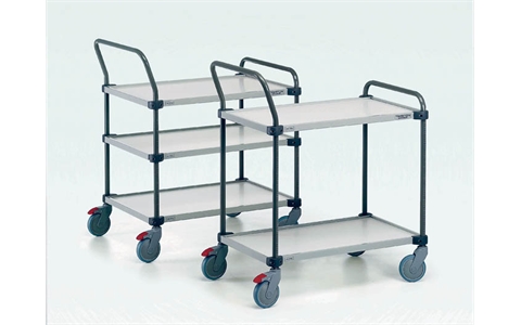 Adjustable Shelf Trolley - Extra Shelf - Load Capacity 50kg - Laminated board / Grey steel - Overall Size  W1000mm x D530mm