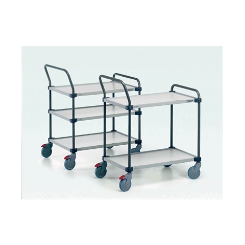 2 x Shelf - Metal Trolley - Trolley Load Capacity 150kg - Shelf Capacity 50kg - Overall Size  H1015mm x W900mm x D535mm