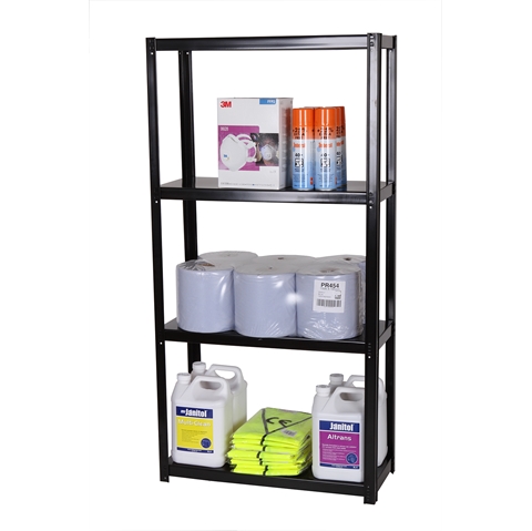 Economy Standard Duty Boltless Metal Shelving  - 4 Shelf - H1400mm x W700mm x D300mm