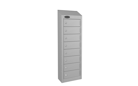 8 Door - Low Wallet locker - Silver Grey Body / Silver Grey Doors - H1000 x W250 x D180 mm - CAM Lock