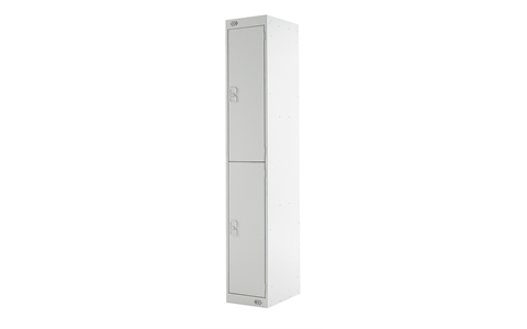 2 Door Fast Delivery Locker 1800h x 300w x 300d mm - CAM Lock - Door Colour Light Grey