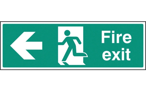 Rigid Plastic Sign - Fire Exit - Arrow Left