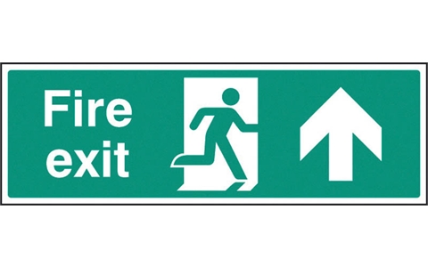 Rigid Plastic Sign - Fire Exit - Arrow Up