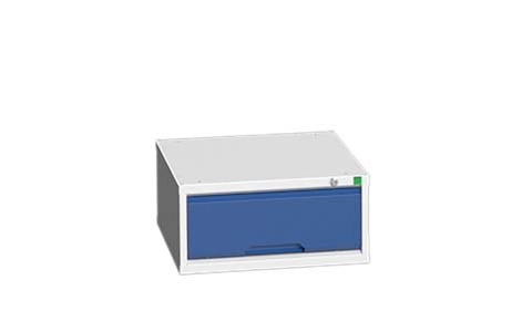 Verso drawer cabinet 525x550x250h  with 1 x 175mm h drawer with 60kg UDL - Grey & Blue