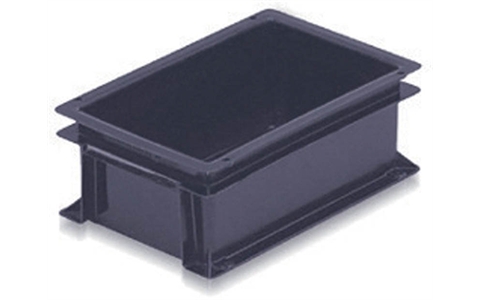 Euro Stacking Container without Lid - 5 litre Solid - Grey - Overall Size H118mm x W200mm x D300mm