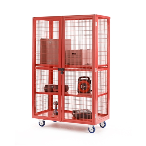 Boxwell Mobile Storage Cages with Steel Shelves